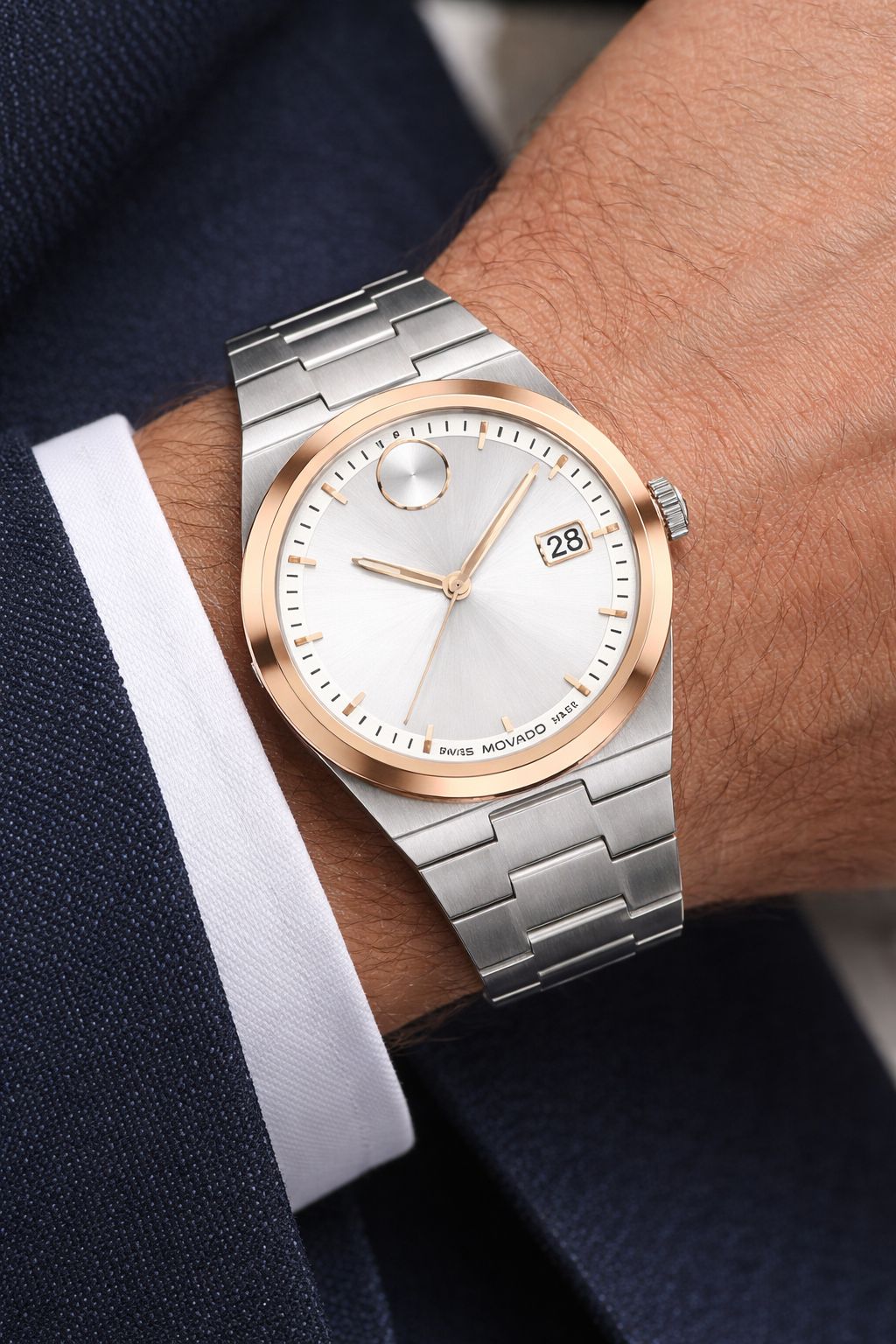 Movado Slim Edge Silver Edition