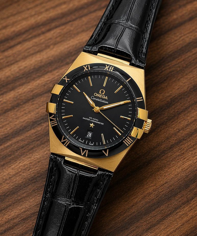 Omega Constellation Black Gold Tone Automatic