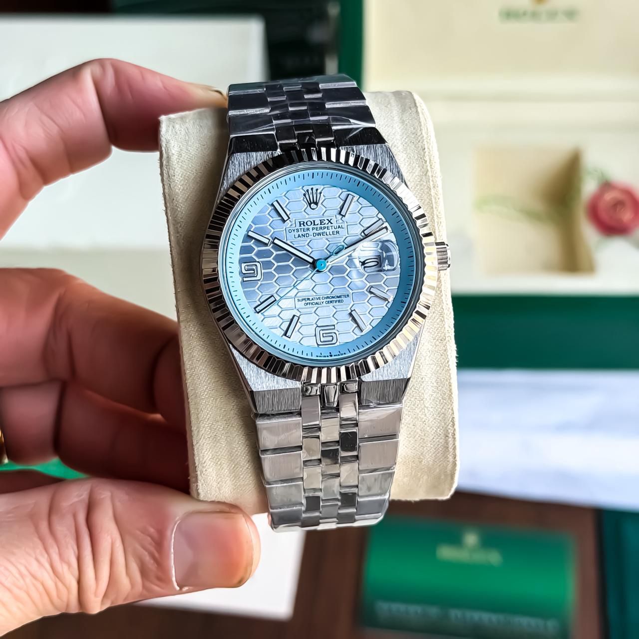 Rolex Land Dweller Sky Blue Silver Edition
