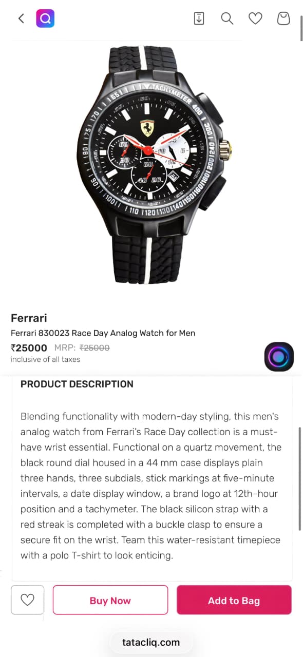 Scuderia Ferrari Race Black Grey Chronograph