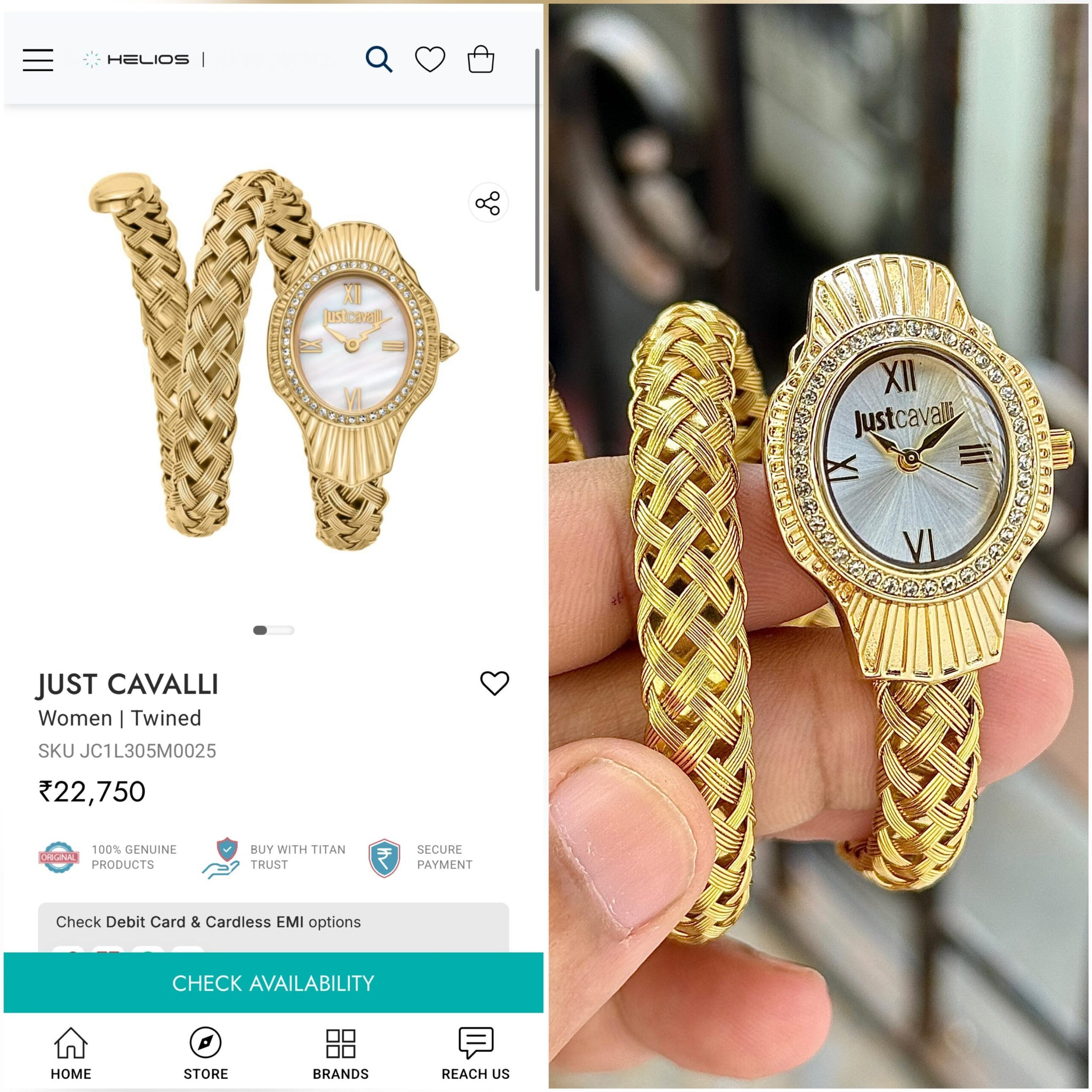 Just Cavalli Twined Coil White Dial