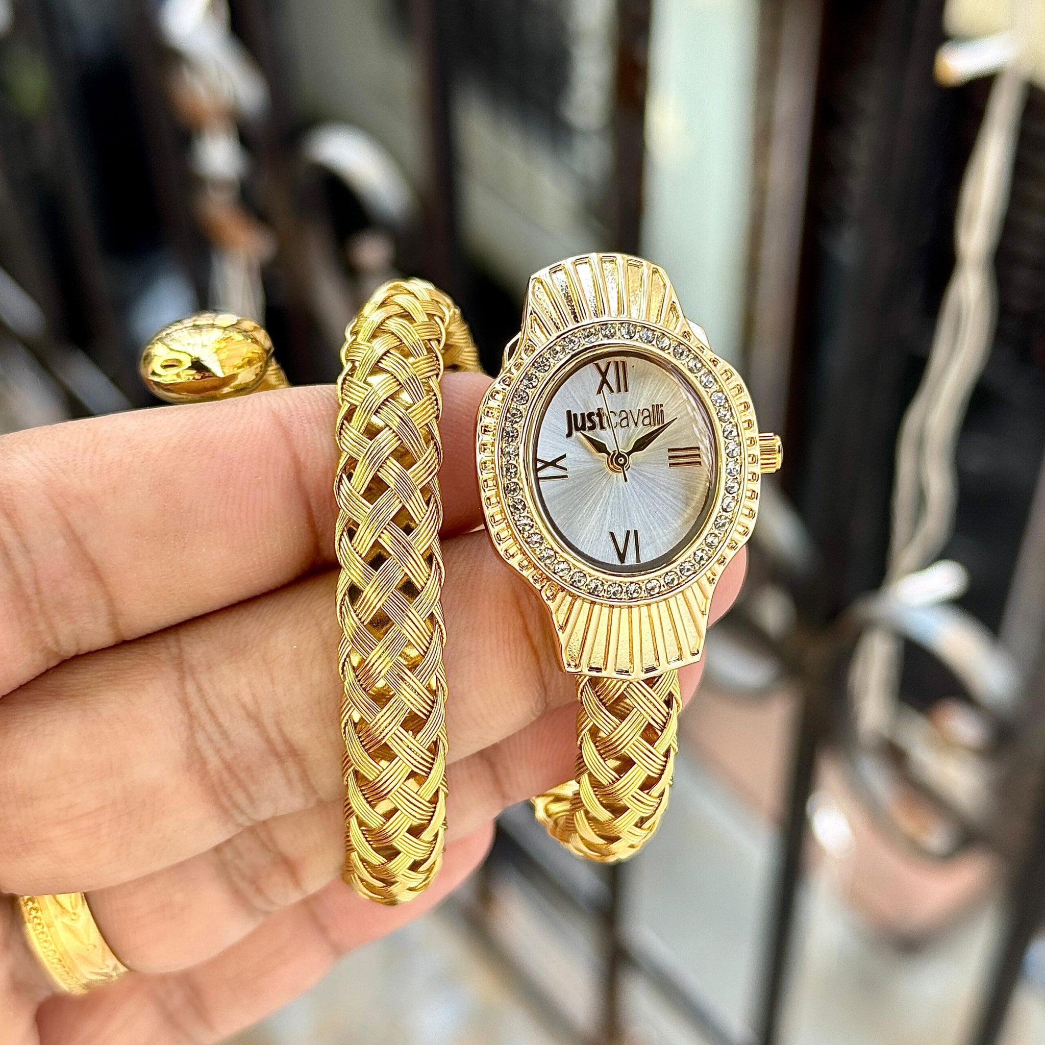 Just Cavalli Twined Coil White Dial