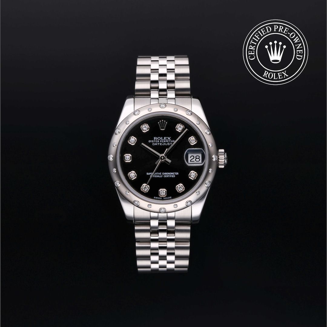 Rolex DateJust Silver Diamond
