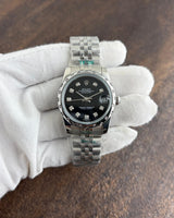 Rolex DateJust Silver Diamond