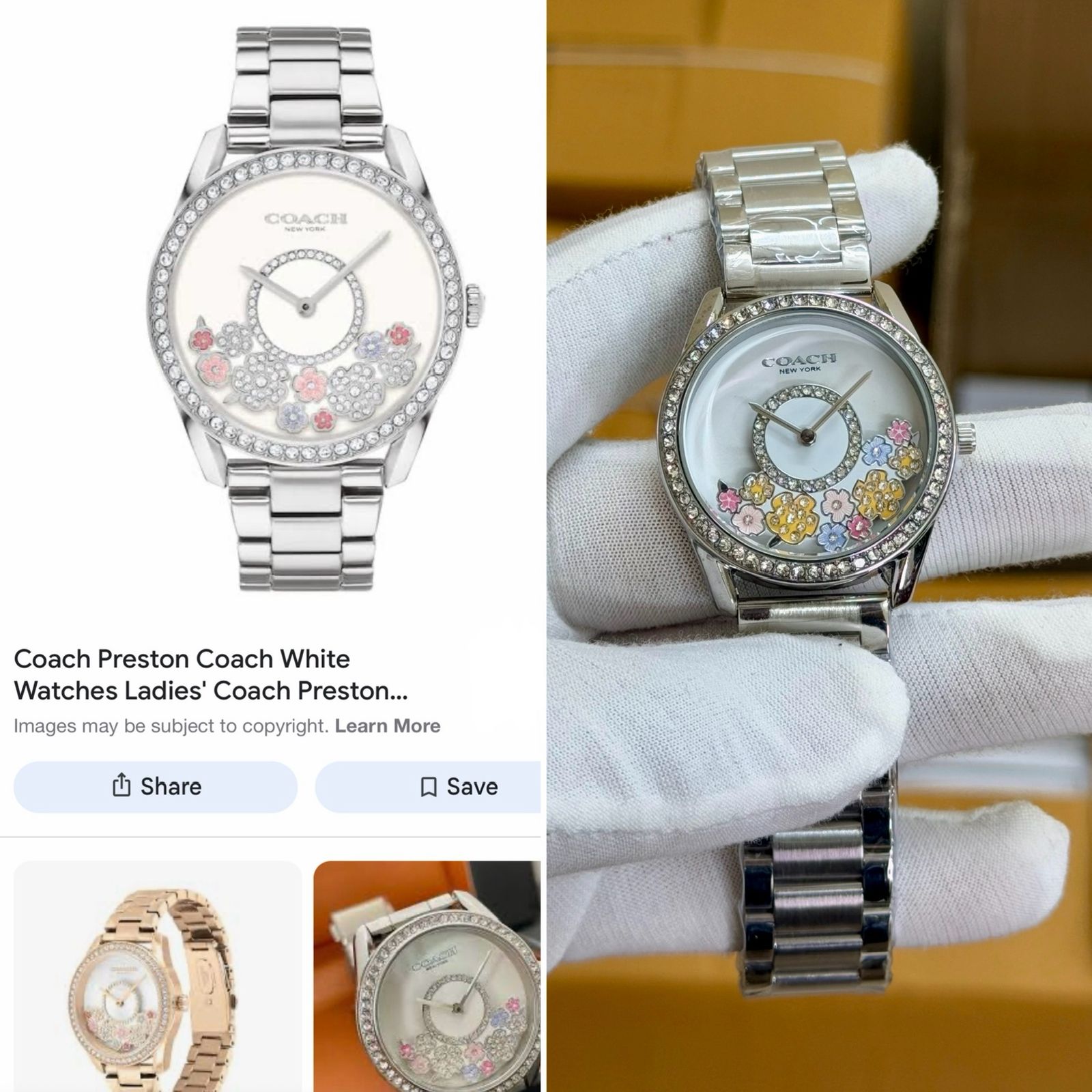 Coach Delancey Silver White Dial