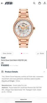 Fossil EEVIE Rose Gold Automatic
