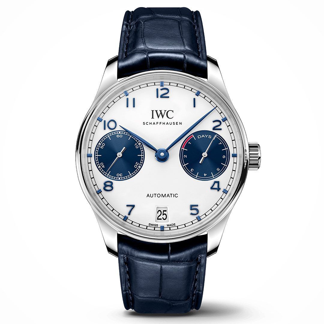 IWC Portugieser Heritage White Dial Blue Chronograph