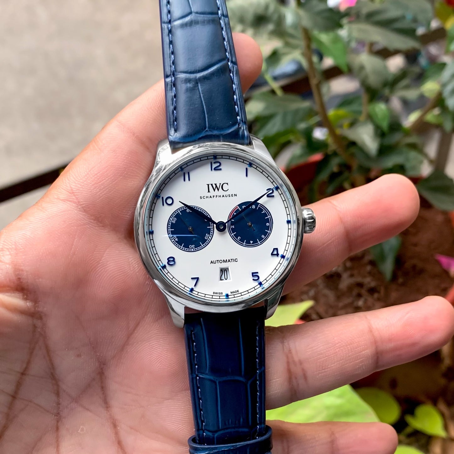 IWC Portugieser Heritage White Dial Blue Chronograph