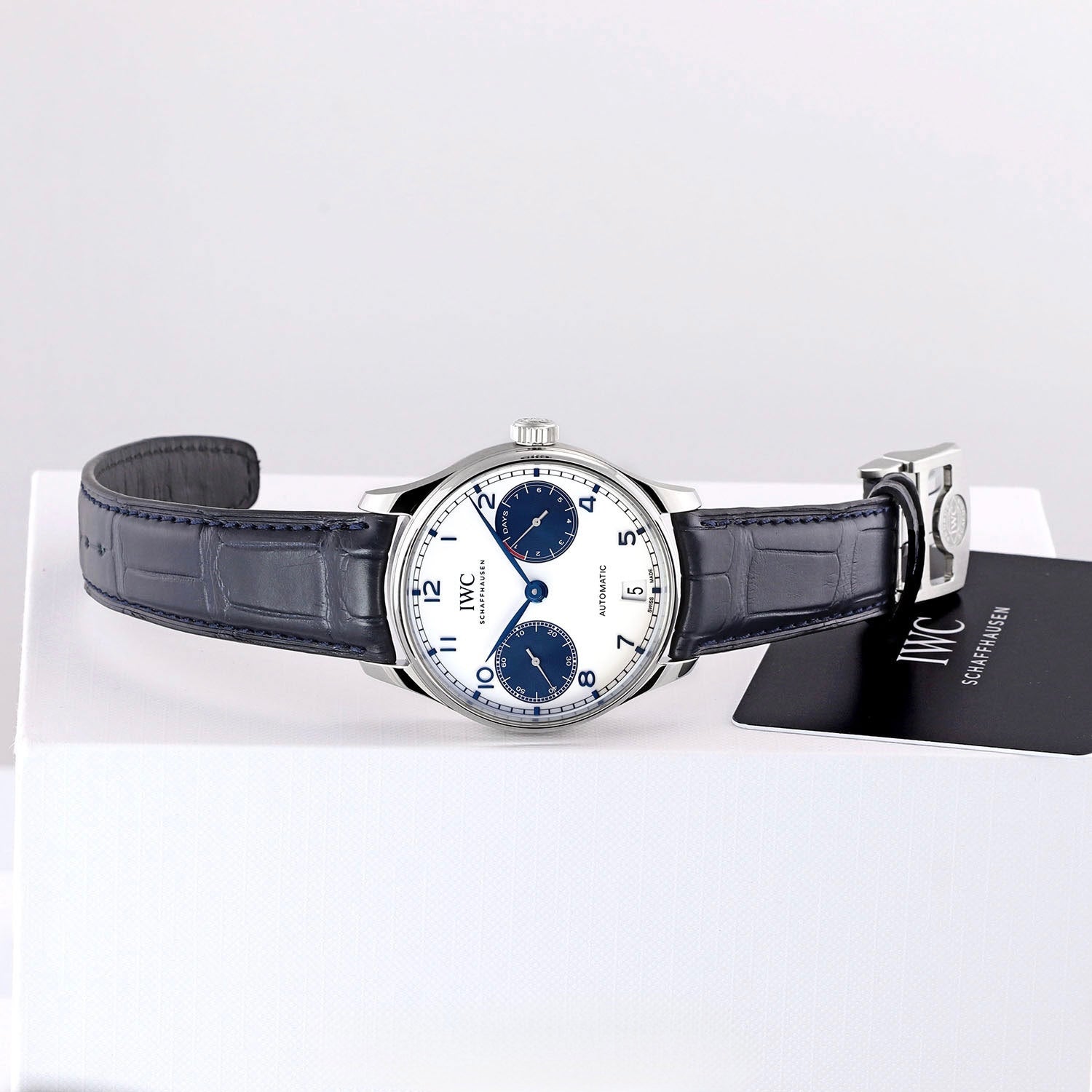 IWC Portugieser Heritage White Dial Blue Chronograph