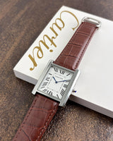 Cartier Tank Solo Silver Dial Brown Leather Edition