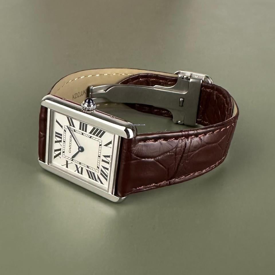 Cartier Tank Solo Silver Dial Brown Leather Edition