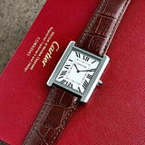 Cartier Tank Solo Silver Dial Brown Leather Edition