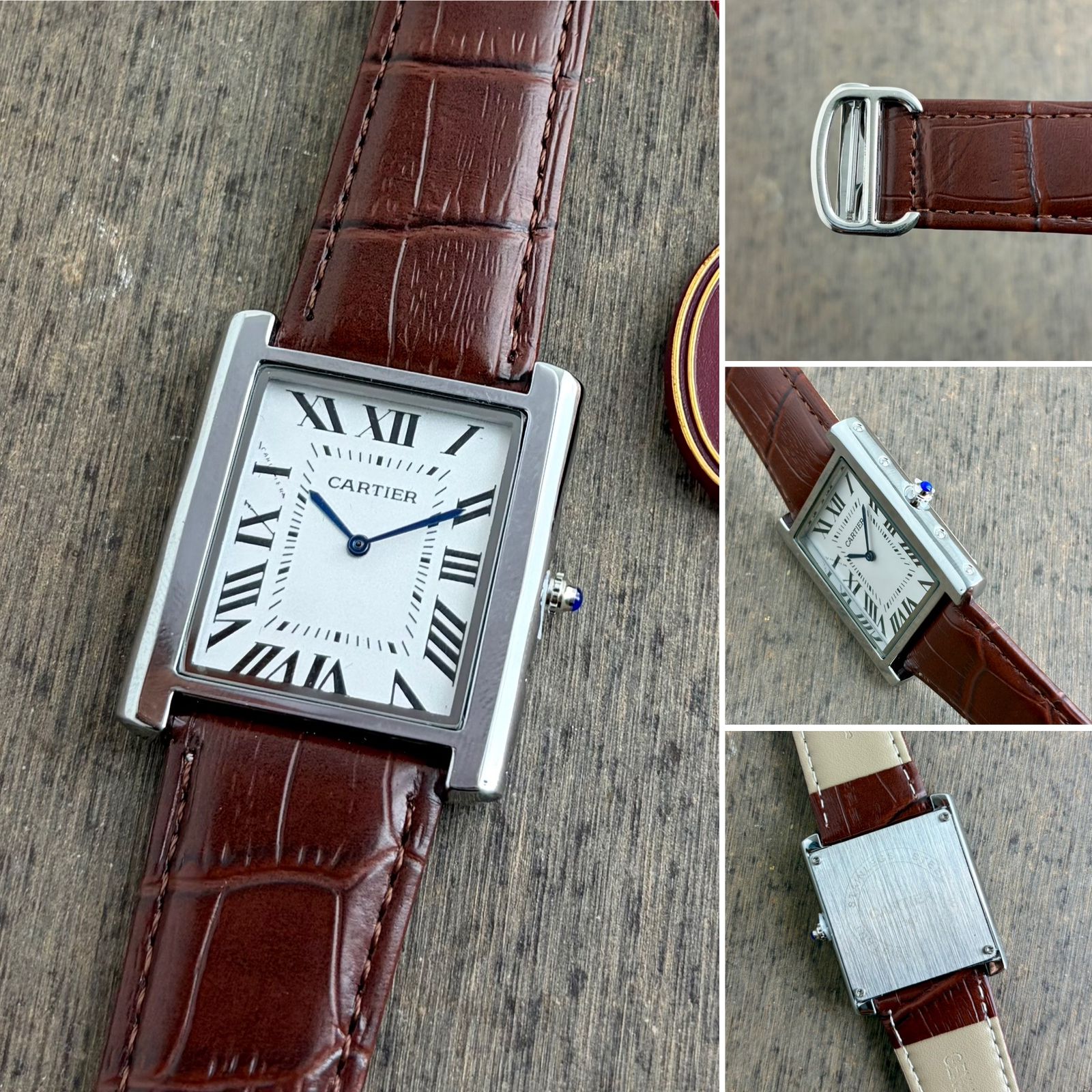 Cartier Tank Solo Silver Dial Brown Leather Edition
