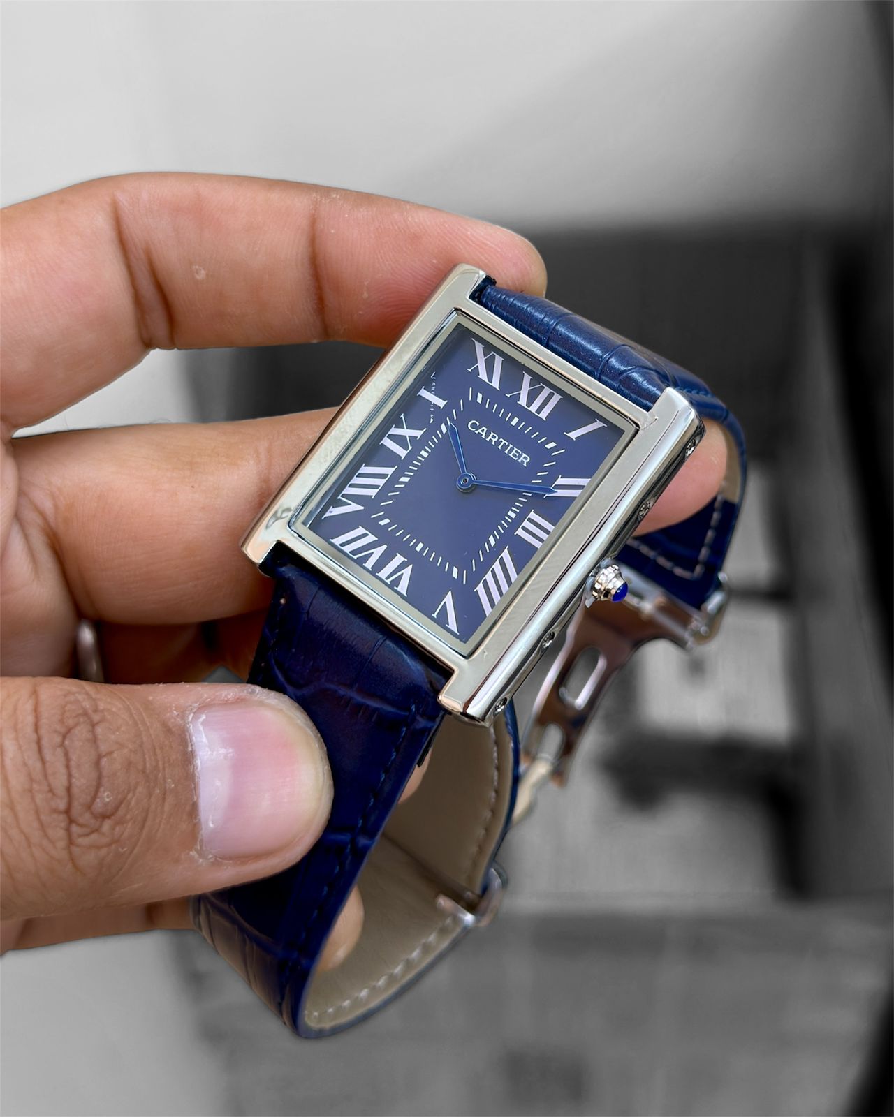 Cartier Tank Solo Blue Leather Edition
