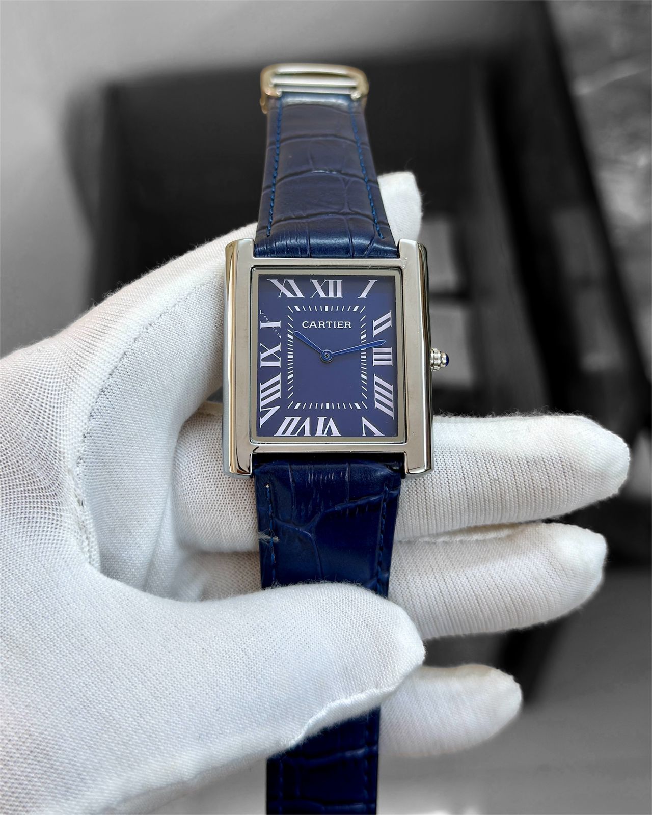 Cartier Tank Solo Blue Leather Edition