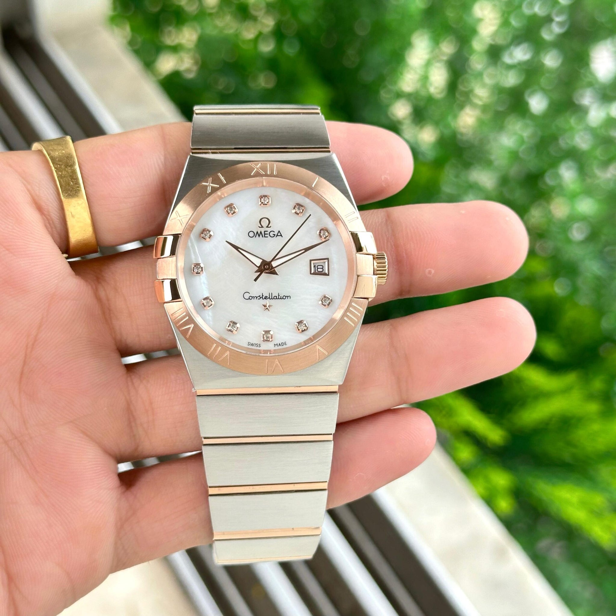Omega Constellation White Dial Rose Gold Edition