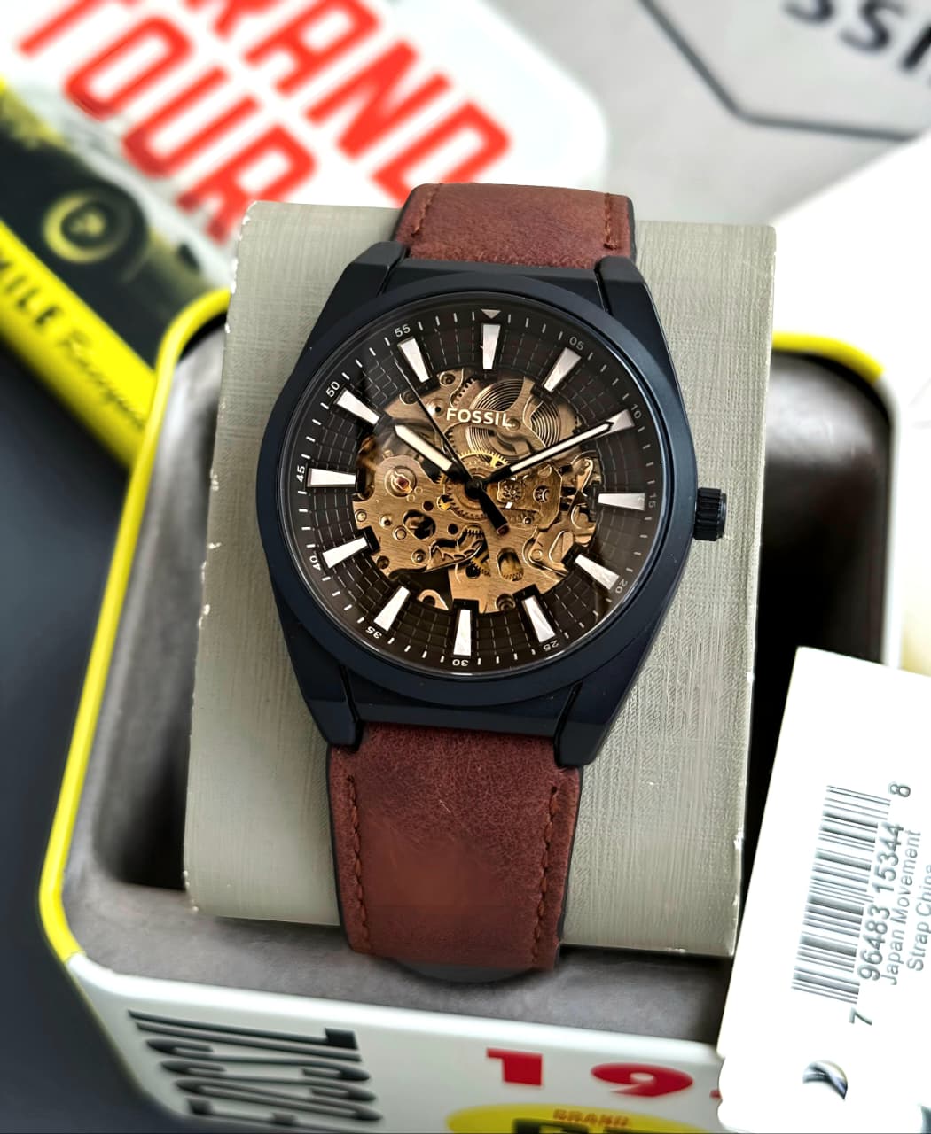 Fossil Everett Automatic Brown Open Heart
