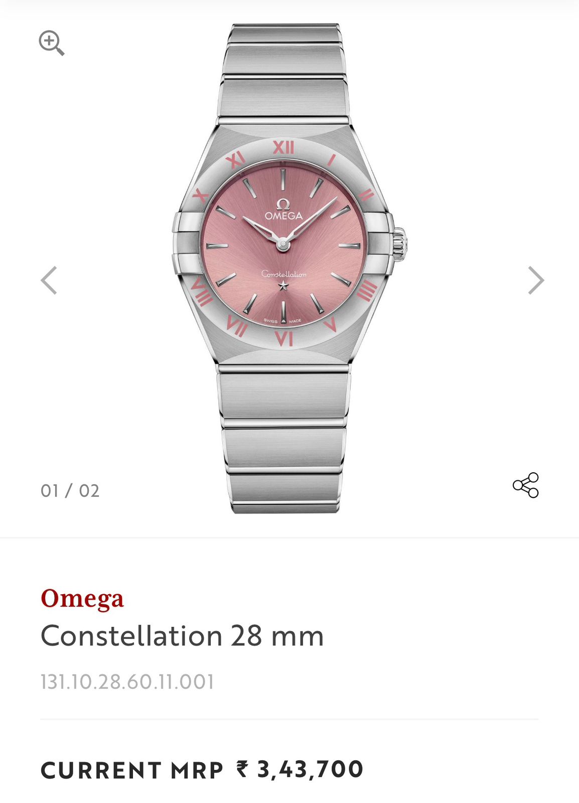 Omega Constellation Ladies Silver Chronograph