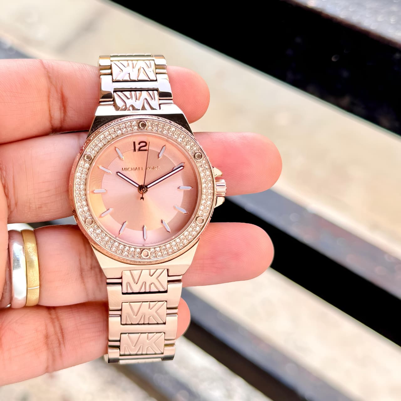 Michael Kors Lennox Rose Gold White Dial