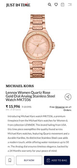 Michael Kors Lennox Rose Gold White Dial