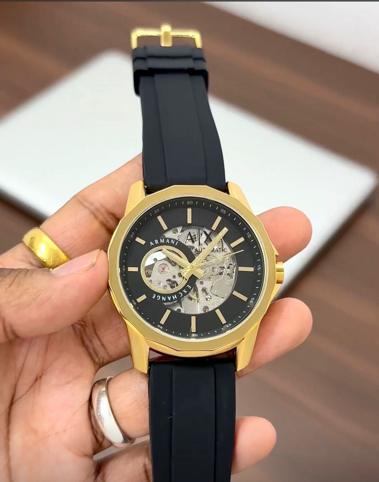Armani Exchange Automatic Skeleton Gold Edition