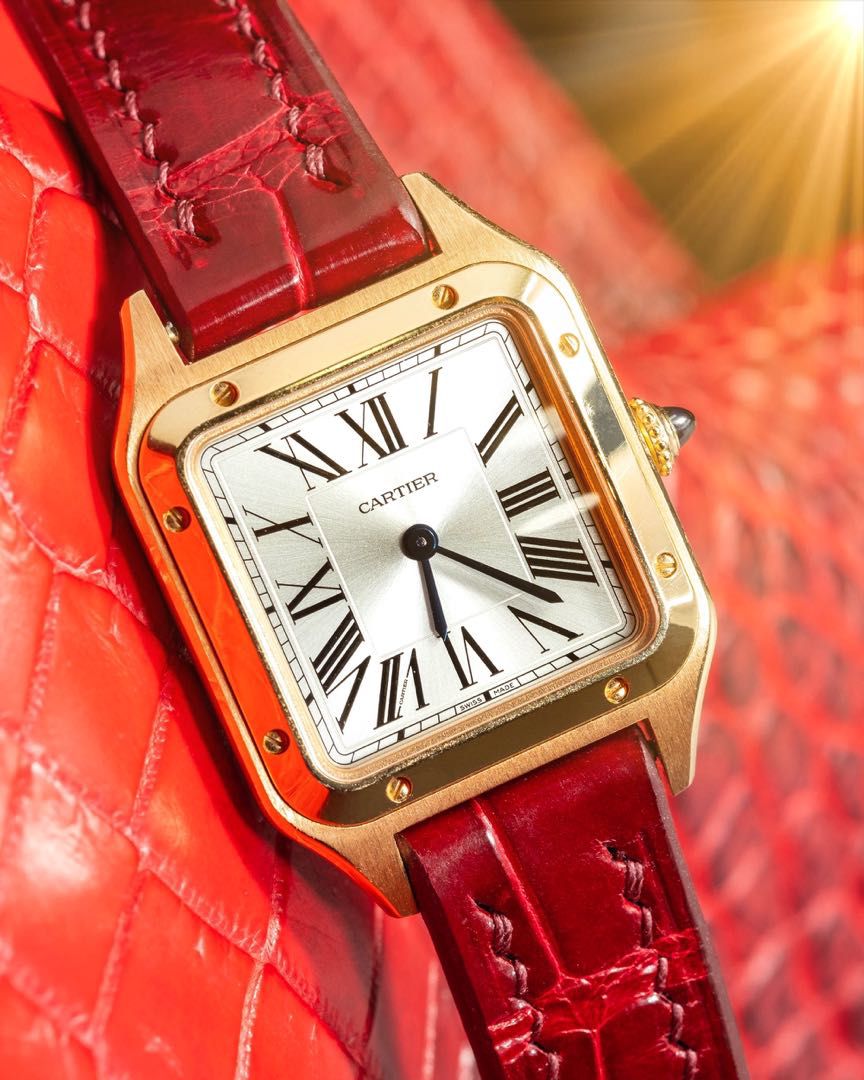Cartier Santos Dumont Laquer Red Leather Edition