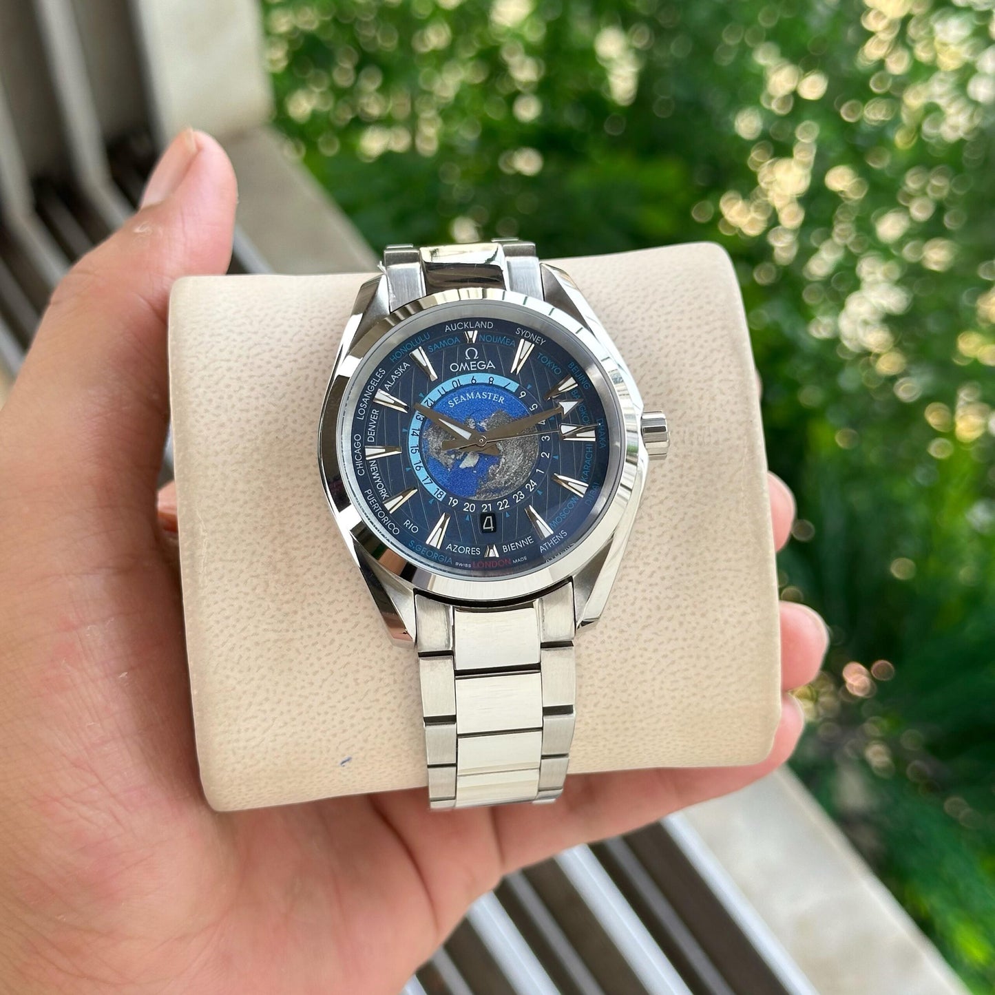 Omega Seamaster Aqua Terra Worldtimer Blue Dial