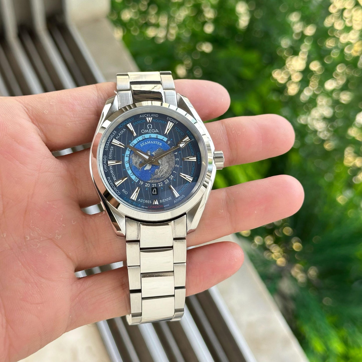 Omega Seamaster Aqua Terra Worldtimer Blue Dial