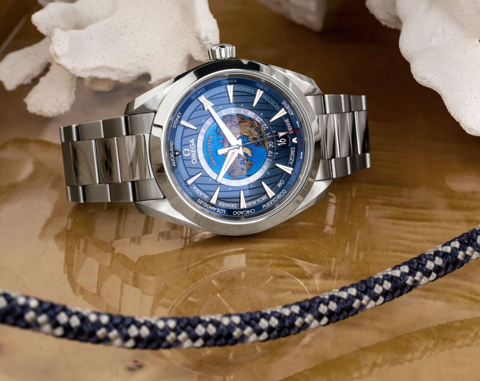 Omega Seamaster Aqua Terra Worldtimer Blue Dial