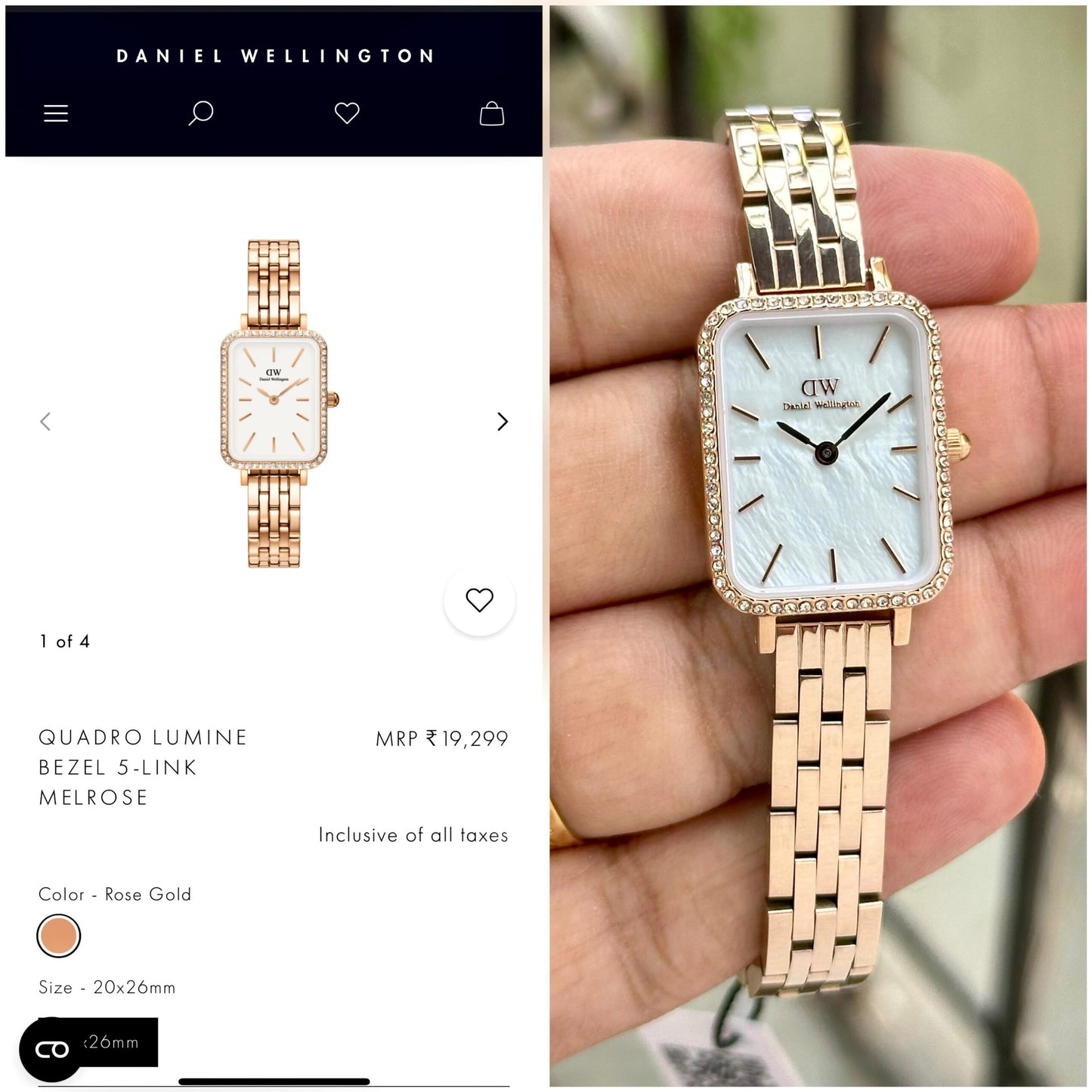 Daniel Wellington Quadro Lumine Rose Gold