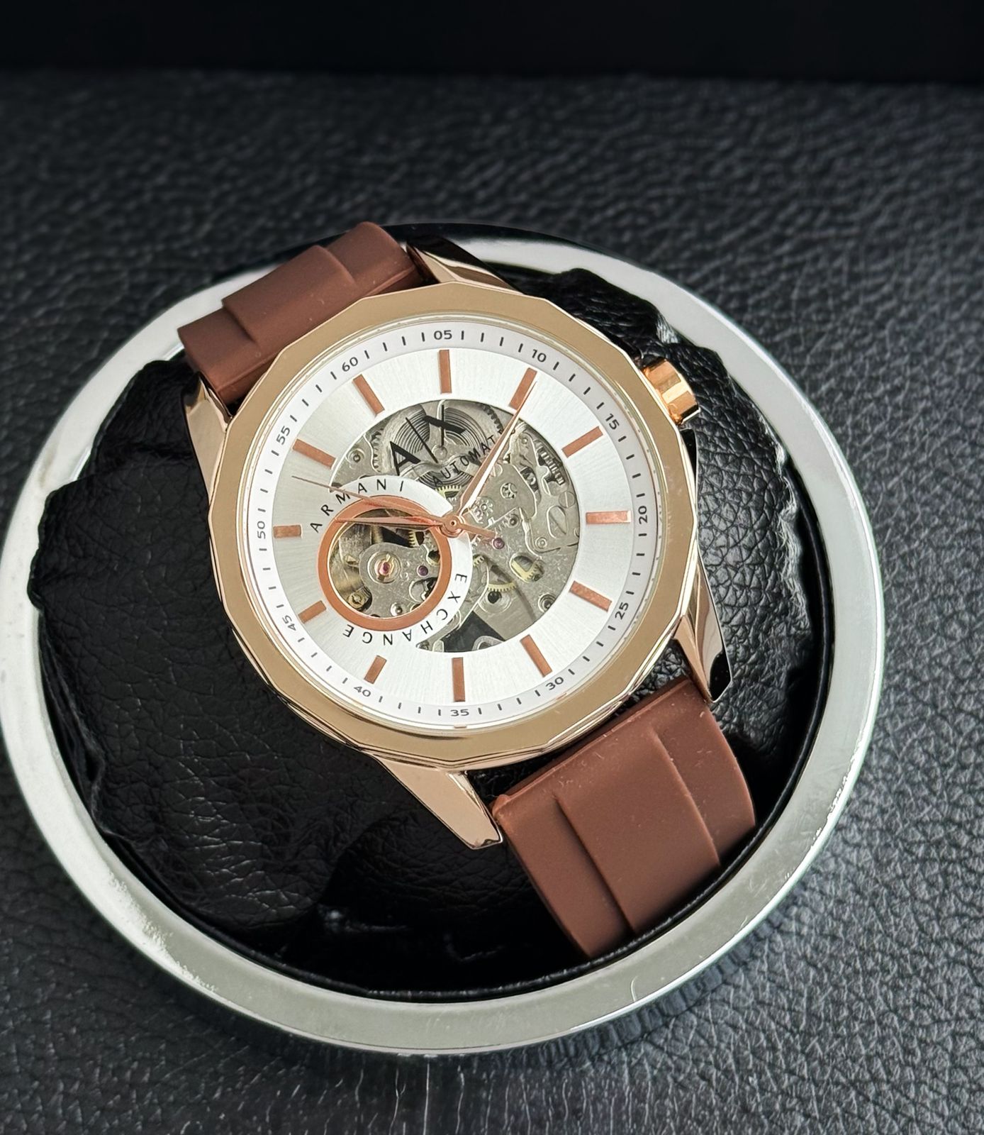 Armani Exchange Automatic Brown Strap