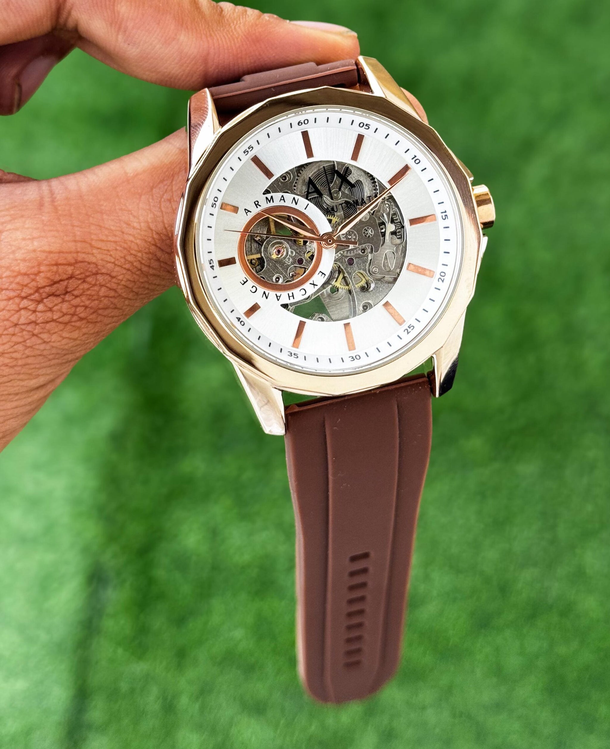 Armani Exchange Automatic Brown Strap