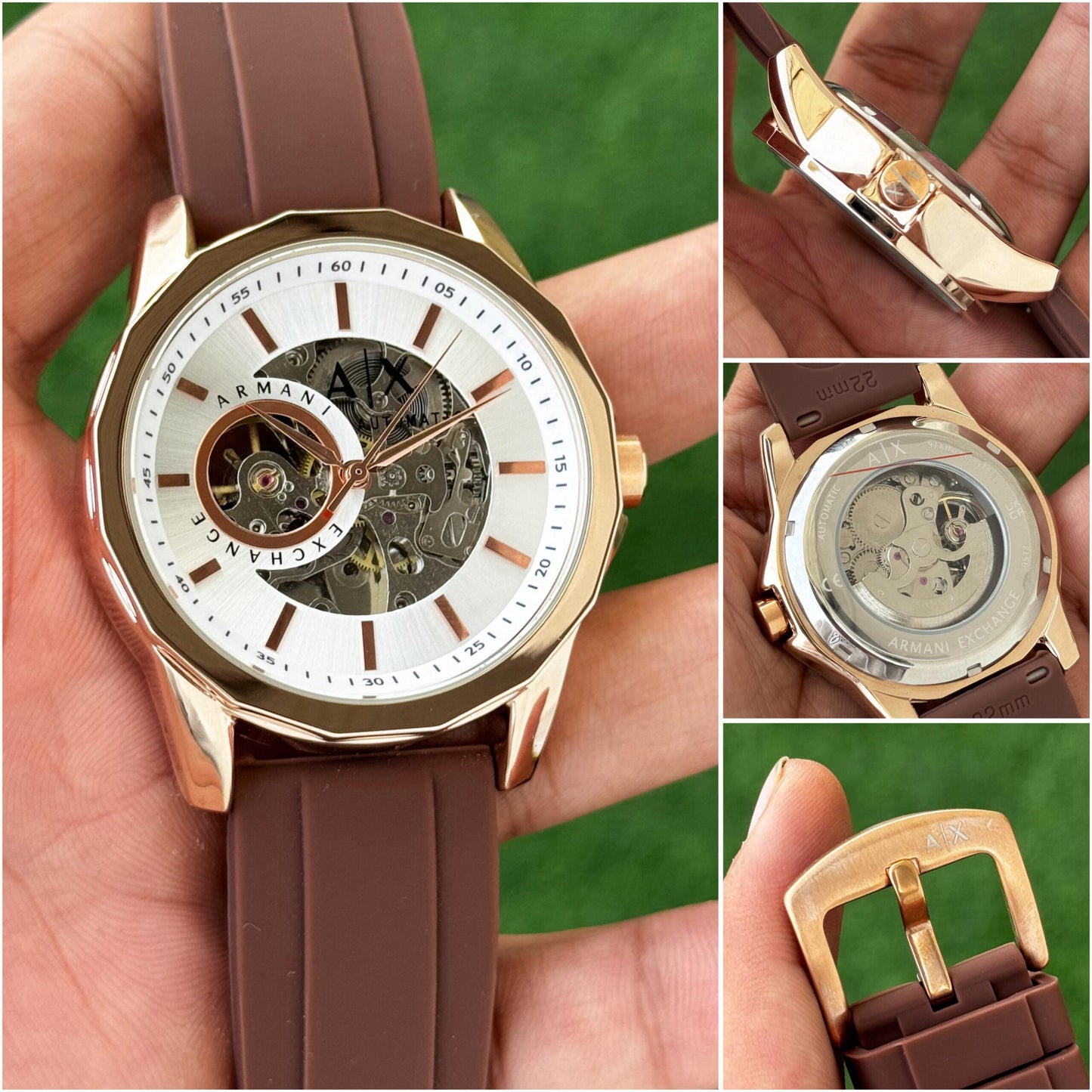 Armani Exchange Automatic Brown Strap