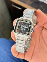 Cartier Santos Skeleton Silver