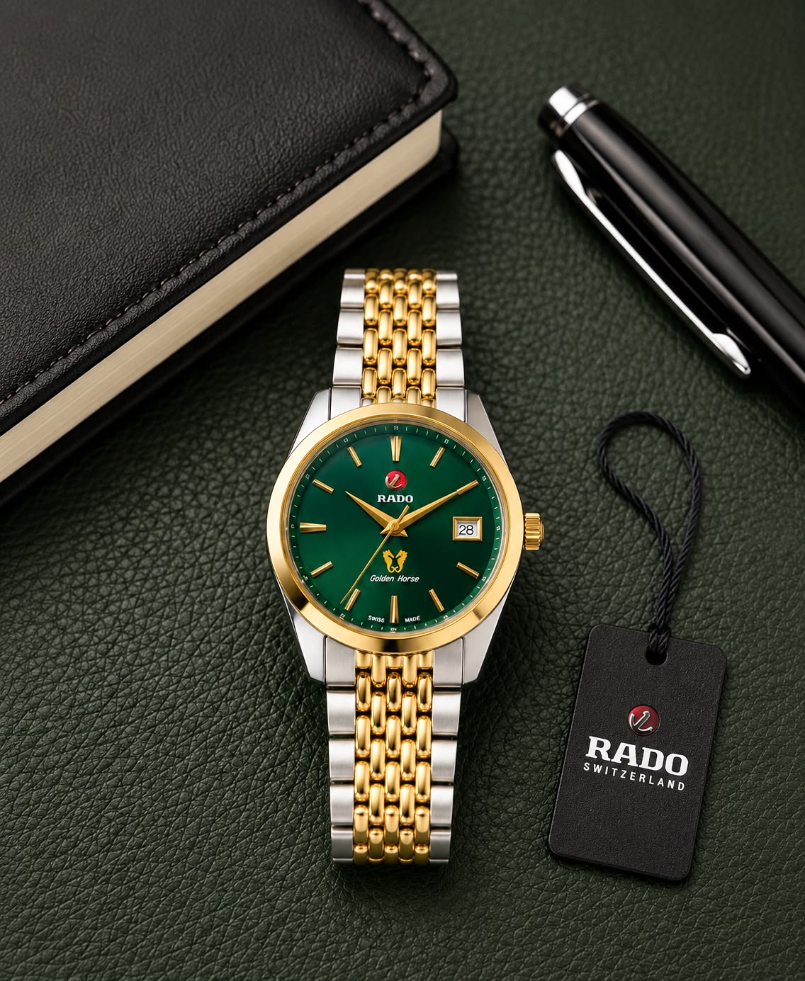 Rado Golden Green Dial Two-Tone Automatic