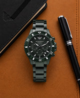 Emporio Armani Ceramica Dark Green Chronograph