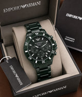 Emporio Armani Ceramica Dark Green Chronograph
