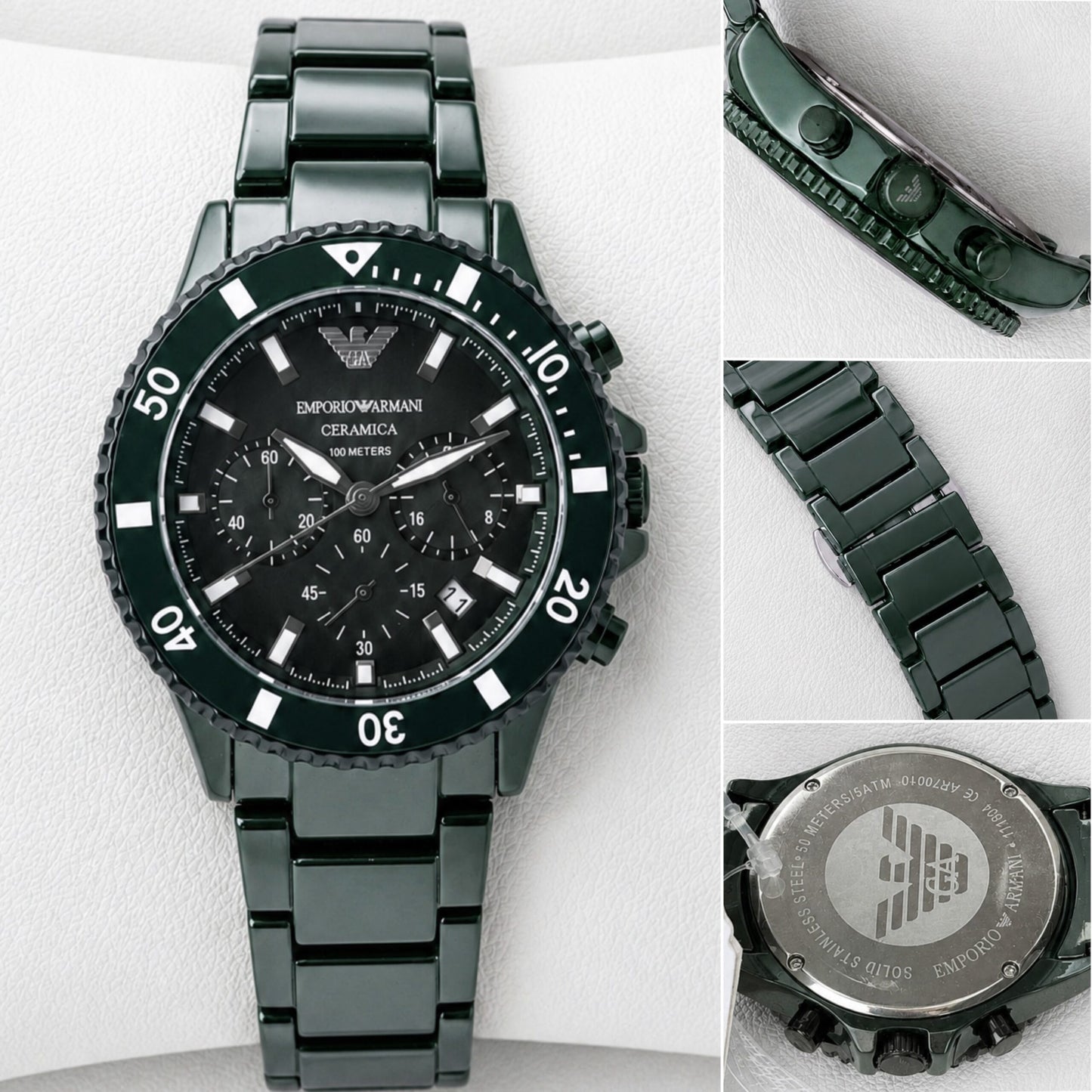 Emporio Armani Ceramica Dark Green Chronograph
