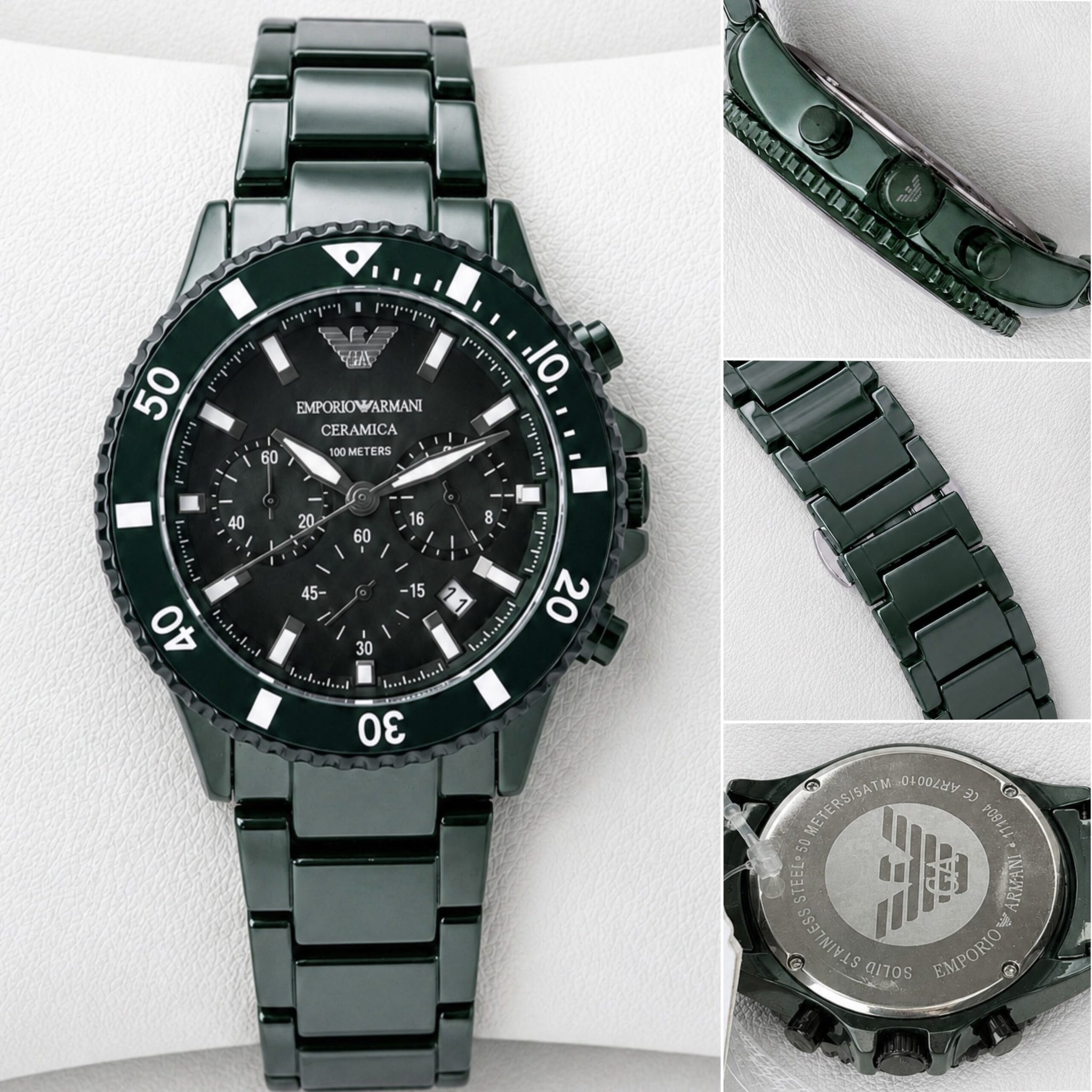 Emporio Armani Ceramica Dark Green Chronograph