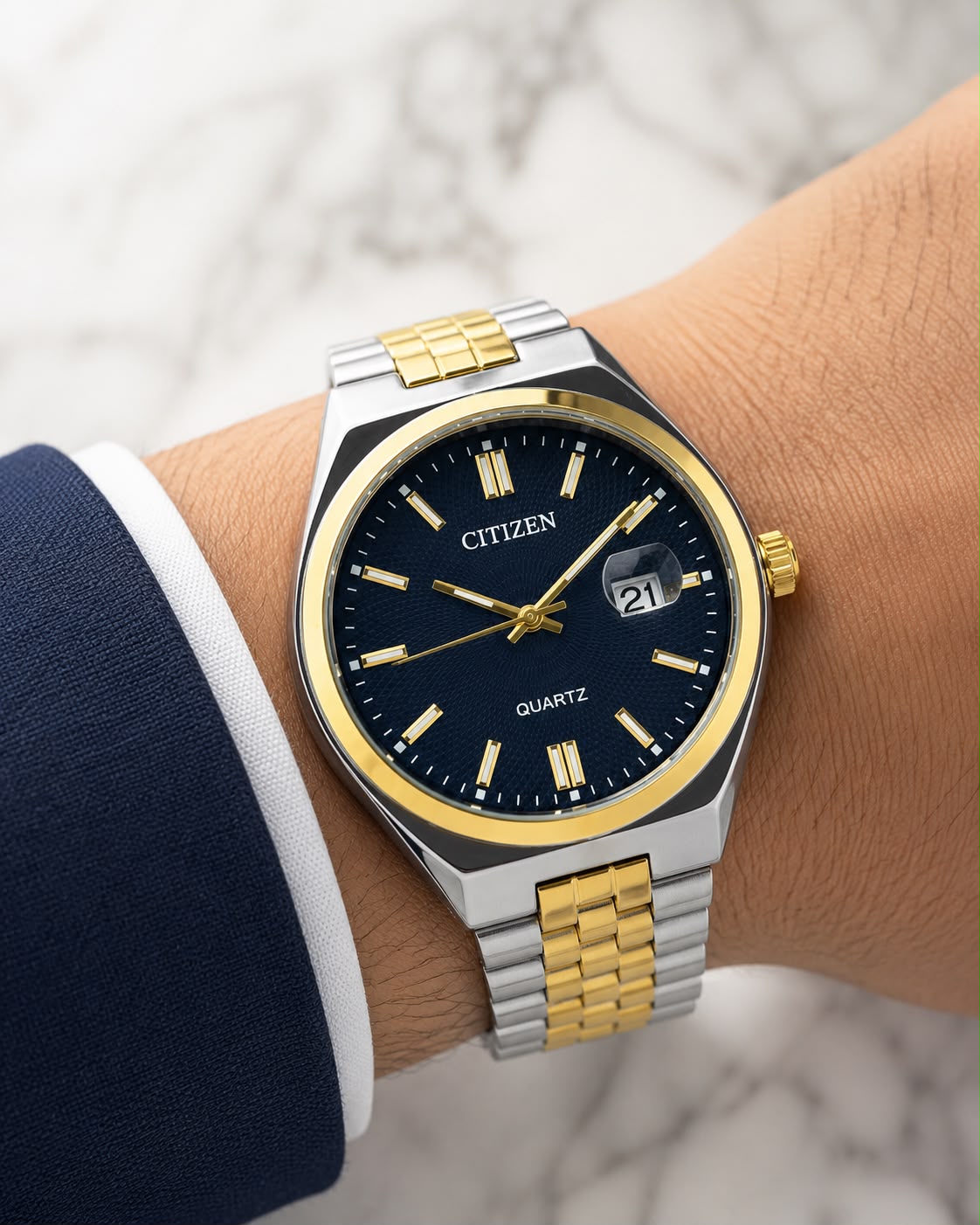 Citizen Quartz Two-Tone Navy Blue Dial