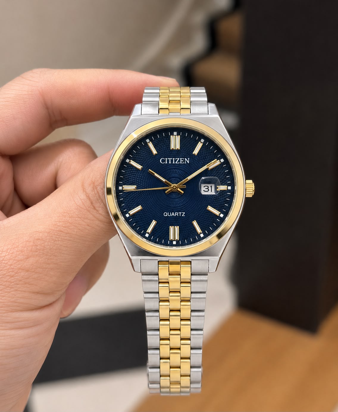 Citizen Quartz Two-Tone Navy Blue Dial