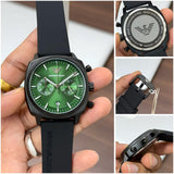 Emporio Armani Black Green Dial Chronograph