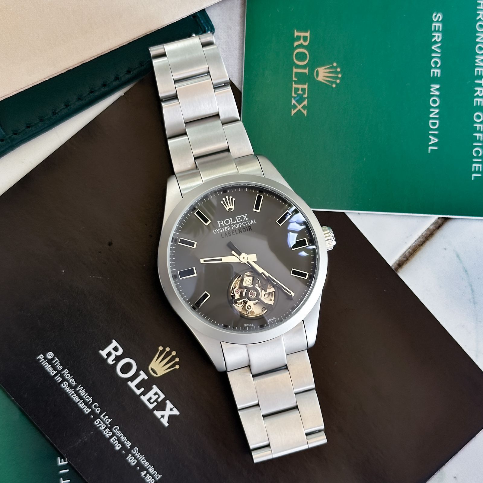 Rolex Label Noir Tourbillon Grey Dial