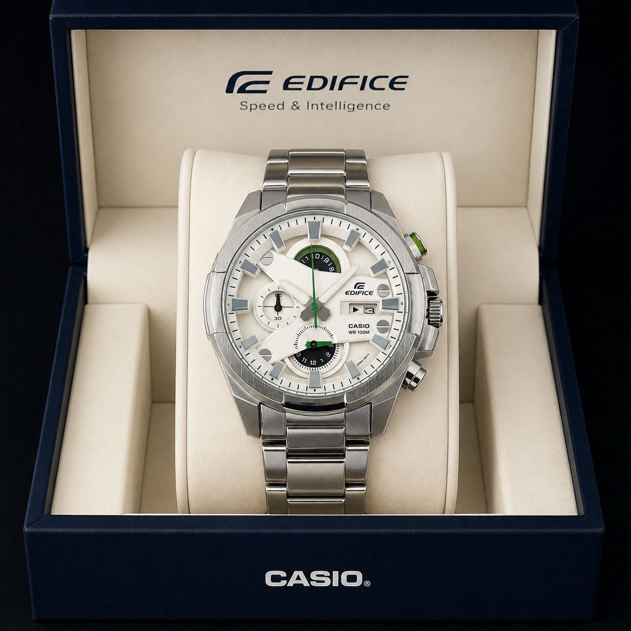 Edifice Casio Chronograph Silver Dial