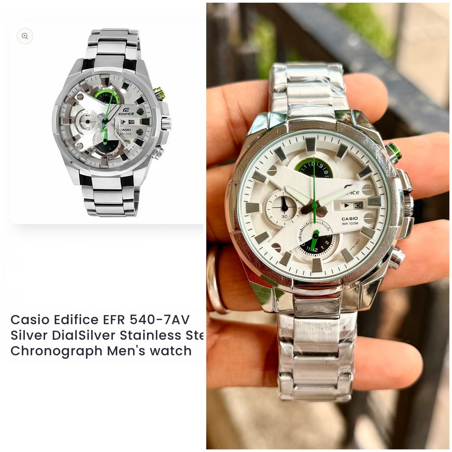 Edifice Casio Chronograph Silver Dial