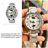 Edifice Casio Chronograph Silver Dial