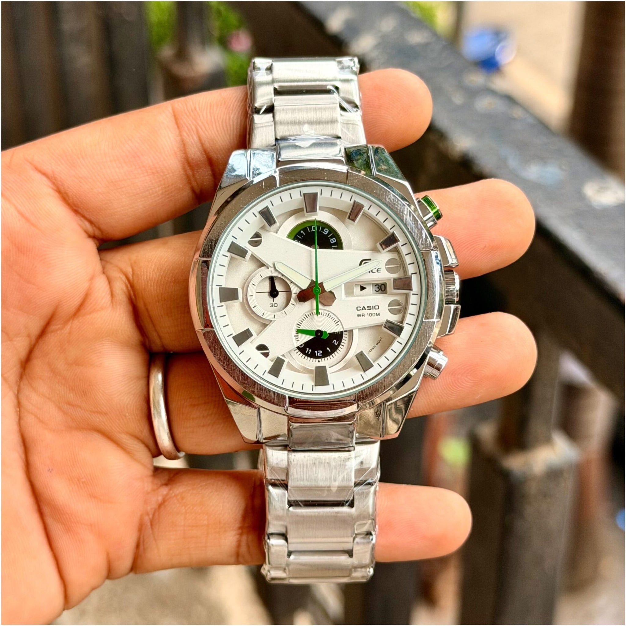 Edifice Casio Chronograph Silver Dial