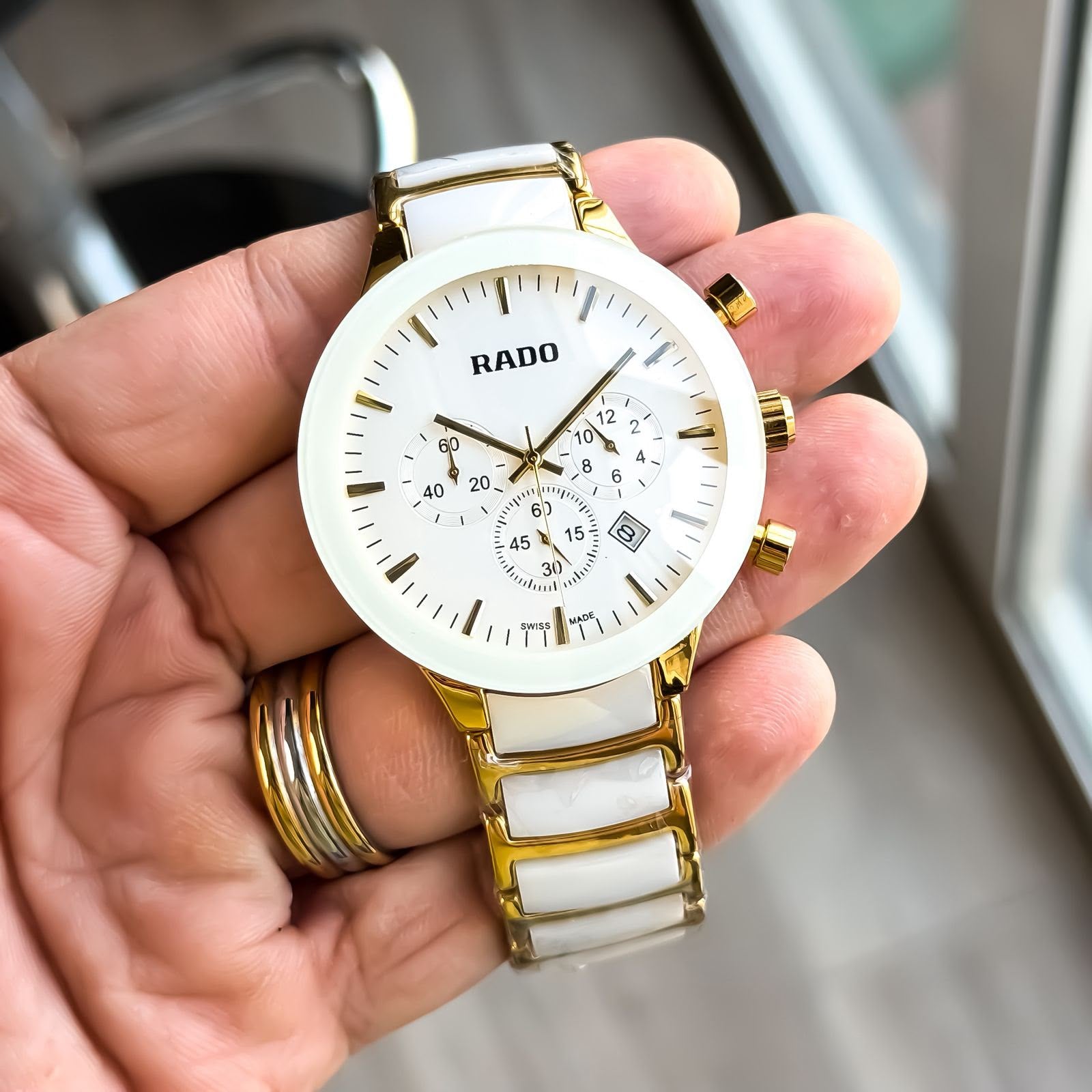 Rado Centrix White Ceramic Chronograph