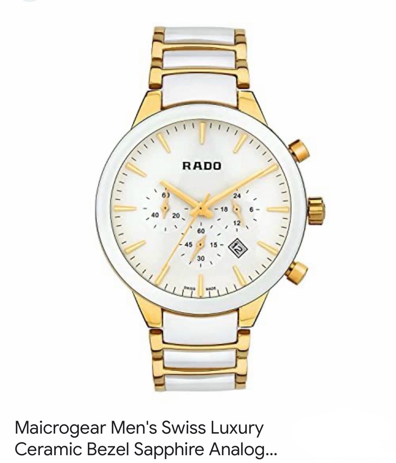 Rado Centrix White Ceramic Chronograph