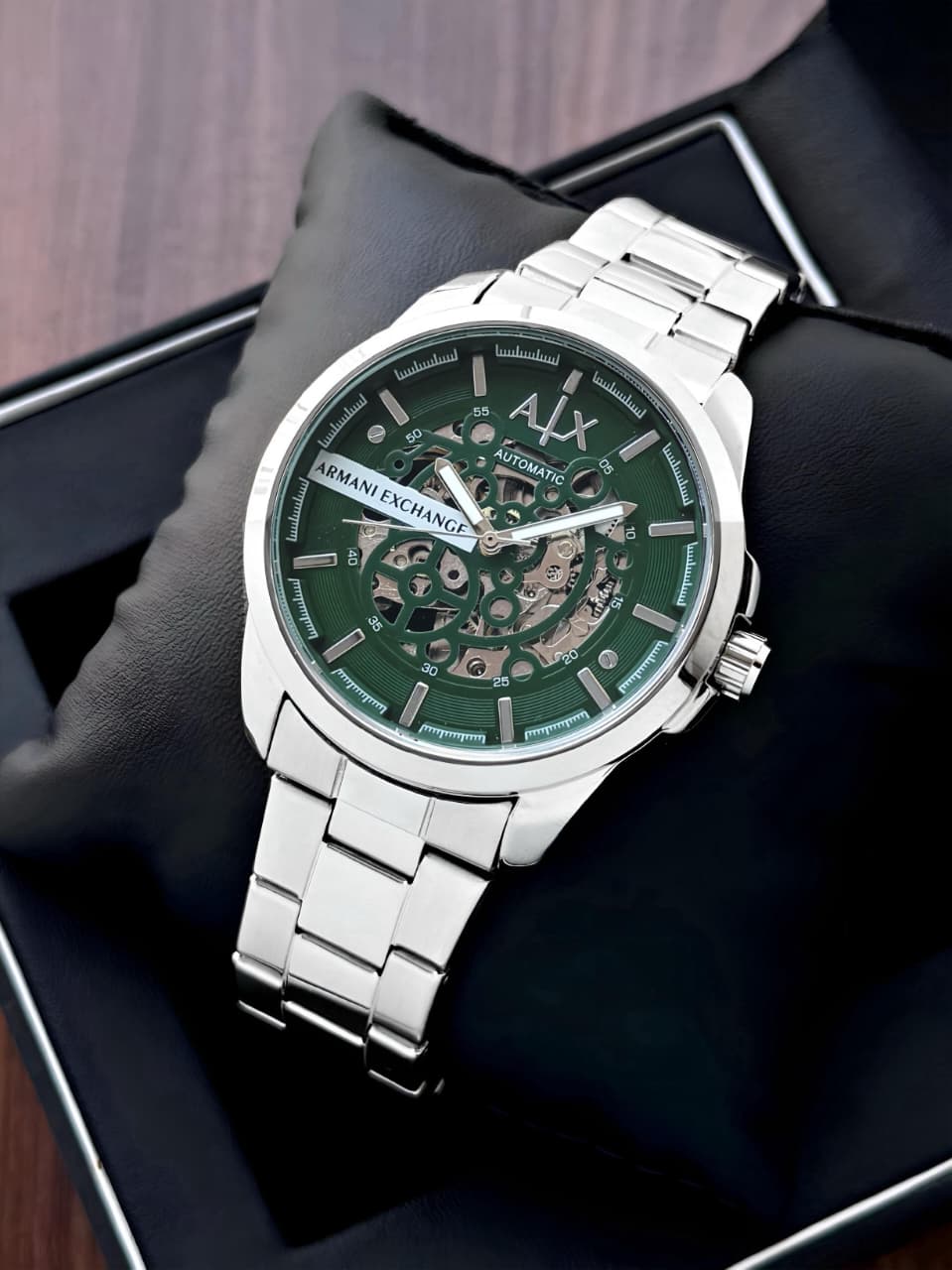 Armani Exchange Hampton Green Skeleton Dial
